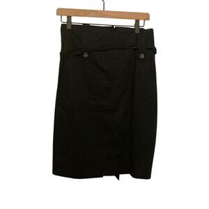 Theory Button Belted Accent Retro 60's Fit Pencil Skirt  Formal Jackie Kennedy